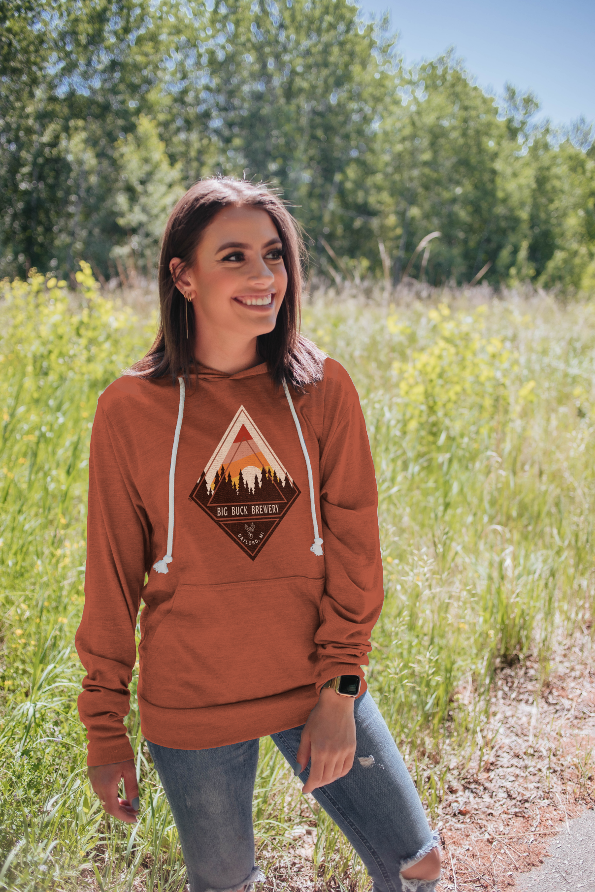 Pine Logo Hoodie | Big Buck Brewery | Brewery and Restaurant in