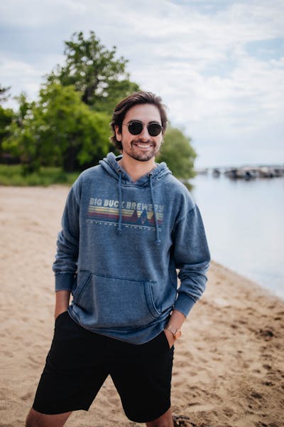 Burnout Wash Fleece Hoodie Big Buck Brewery Brewery and Restaurant