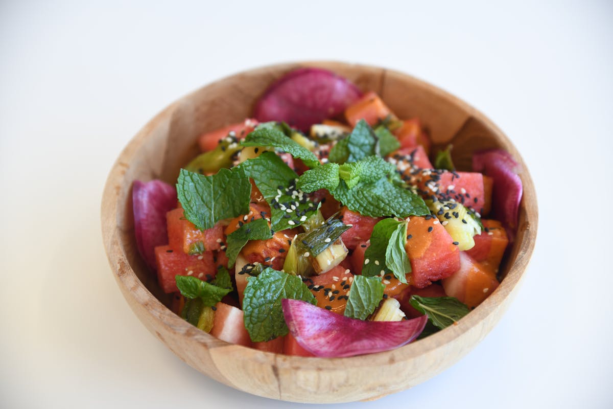 a bowl of food on a plate