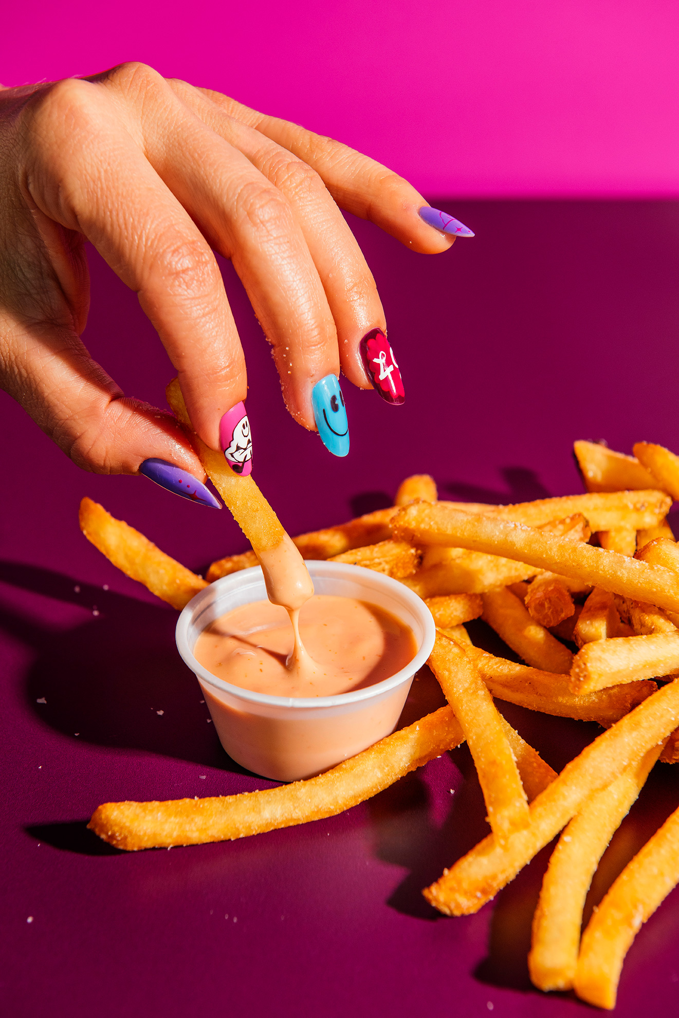 a hot dog and fries