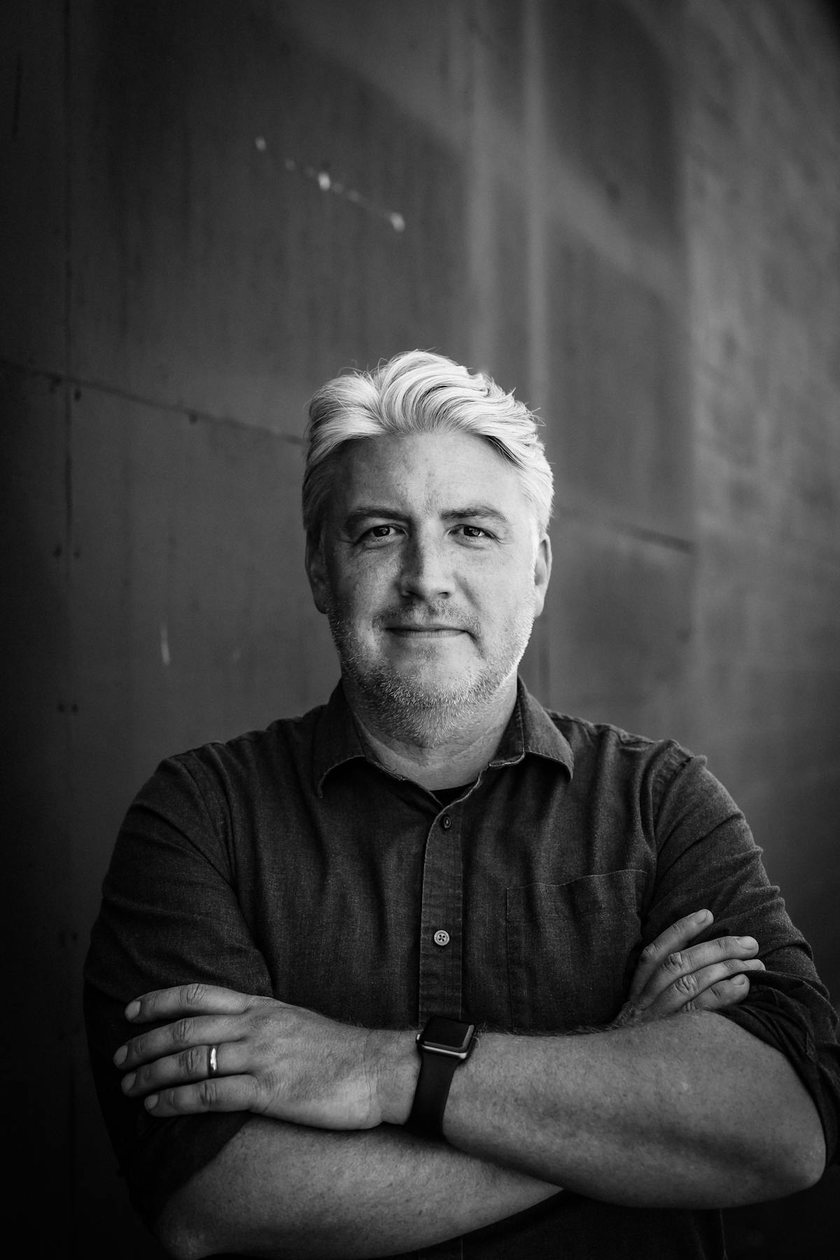 a man looking at the camera