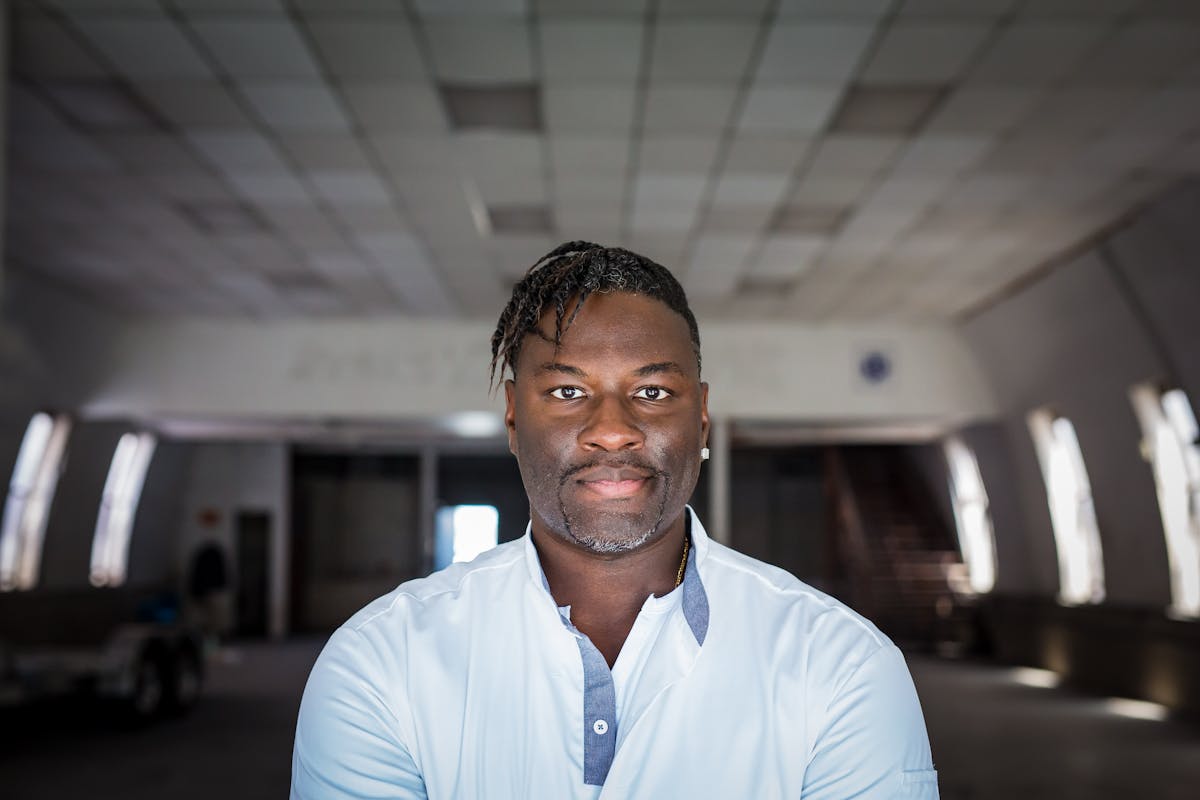 a man smiling for the camera