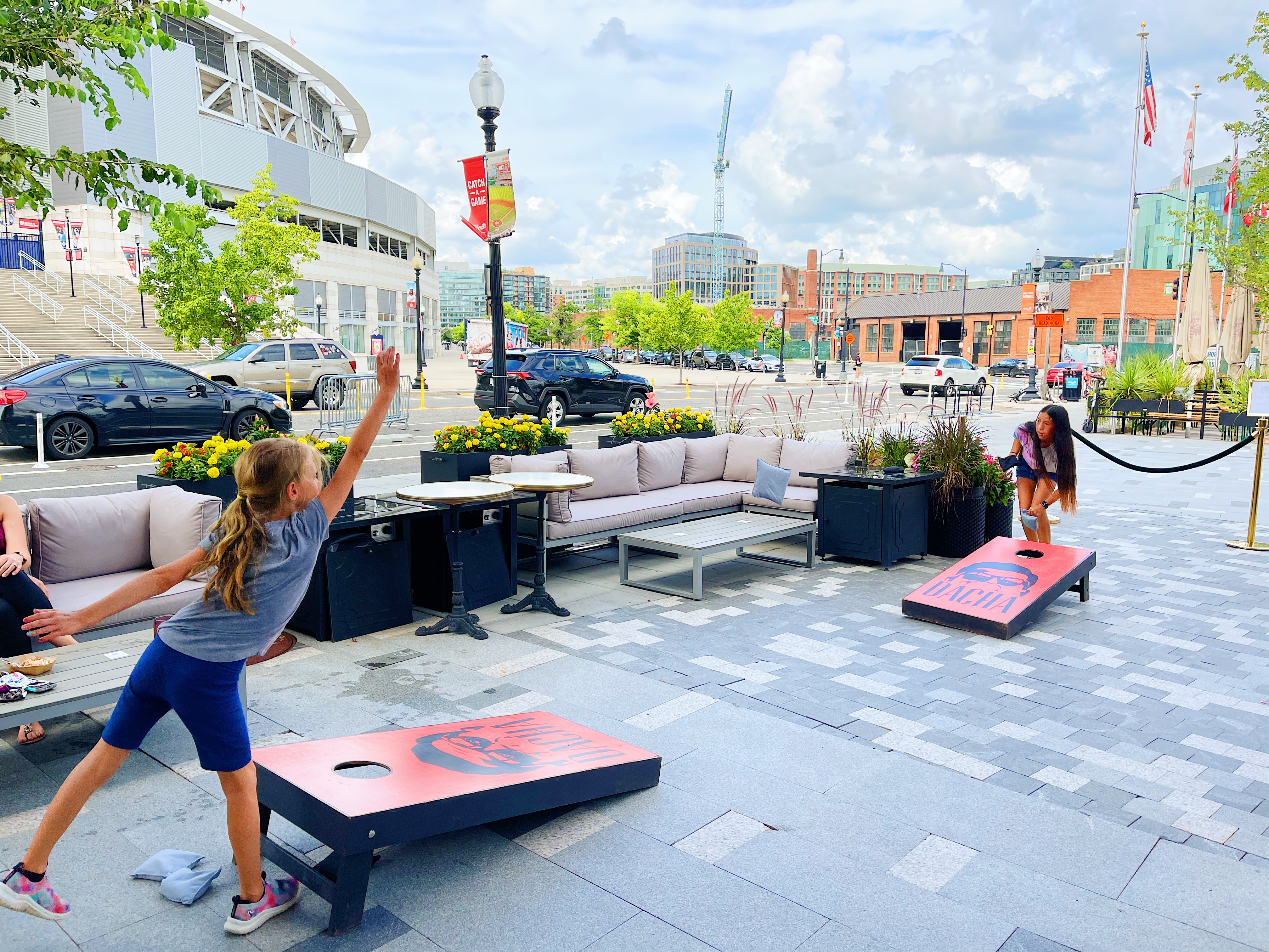 a person taking a selfie in a city