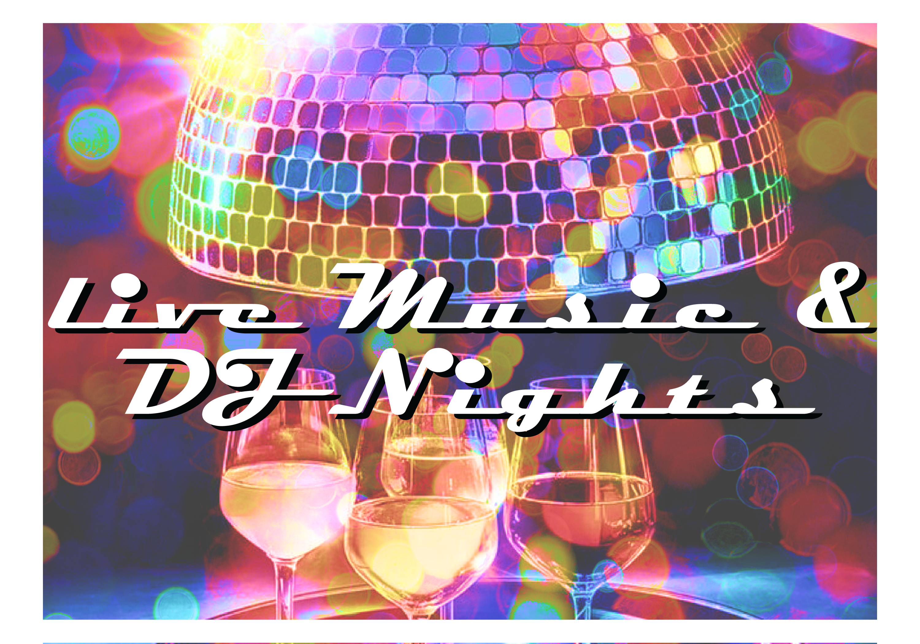 a disco ball and wine glasses