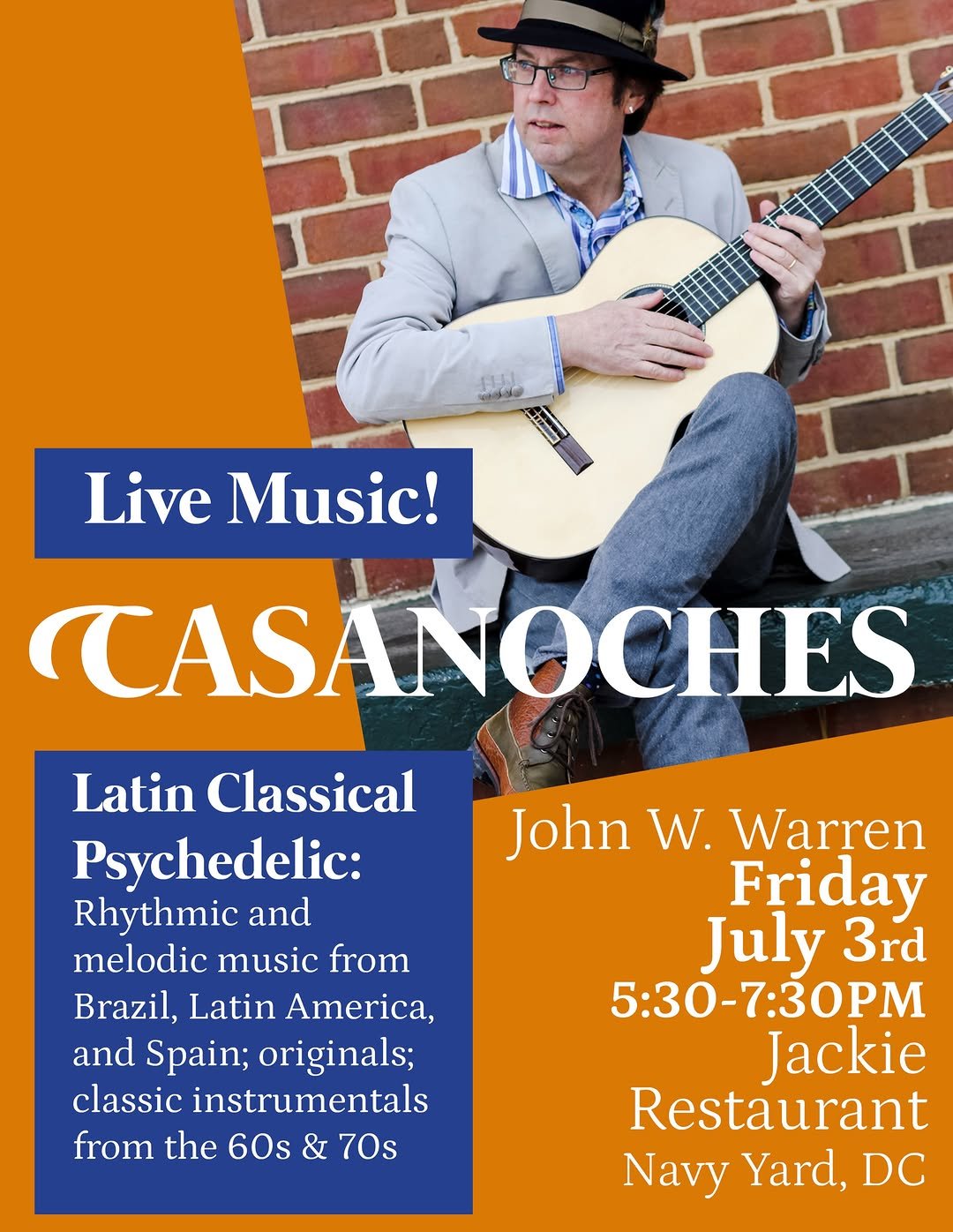 Jackie Restaurant Live Music: Latin Classical Night, July 3