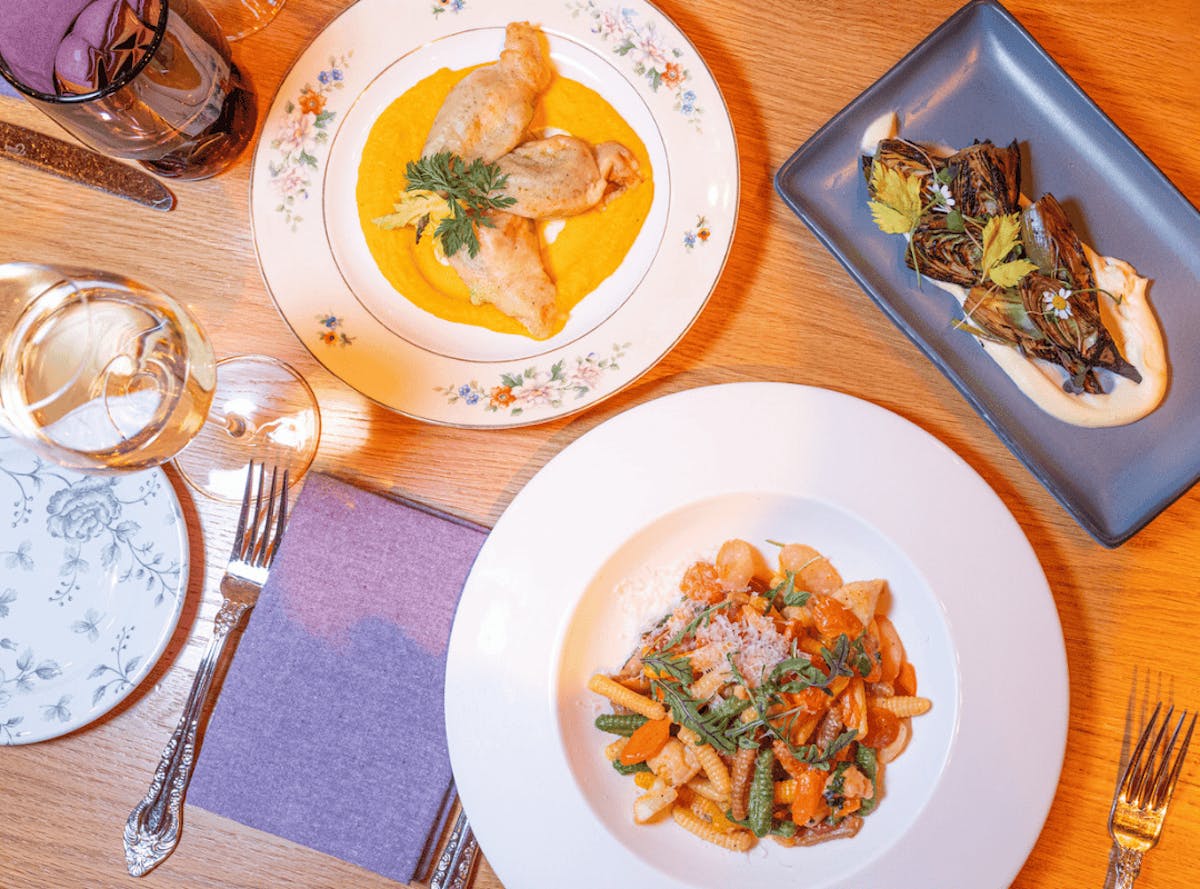 a plate of food on a table