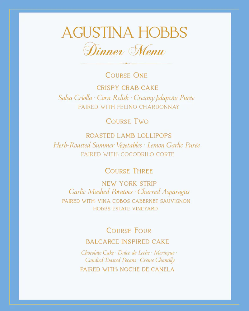 a menu with text on it