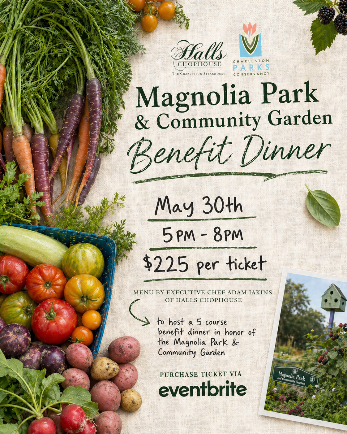 a poster with vegetables and a basket of vegetables