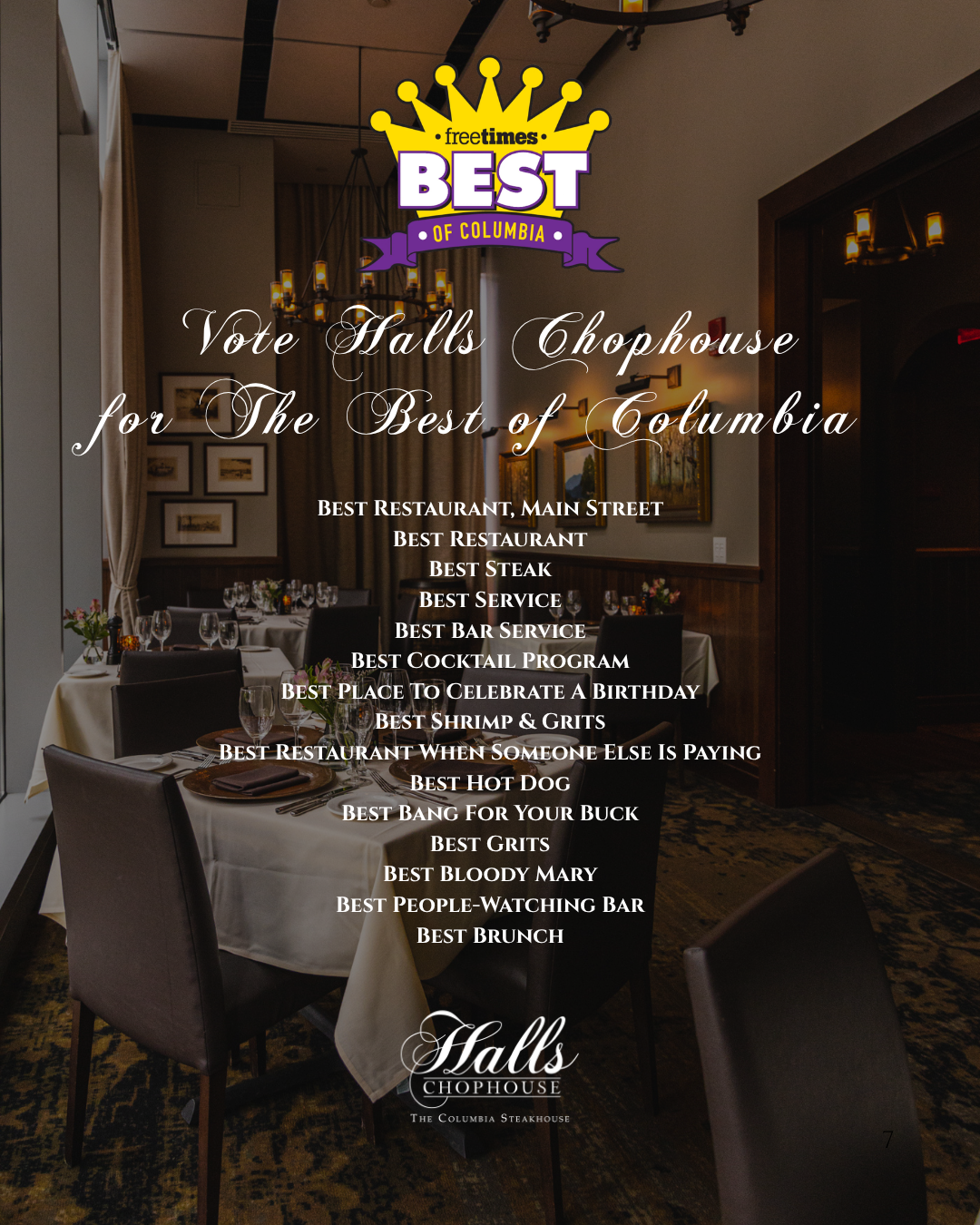 a restaurant menu with tables and chairs