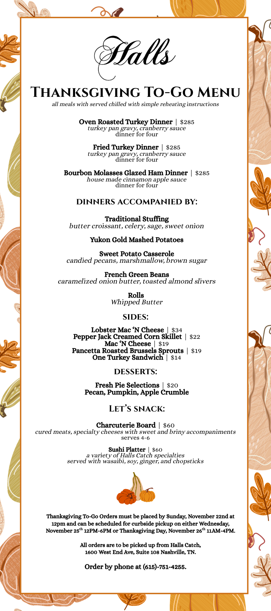 a menu of a restaurant