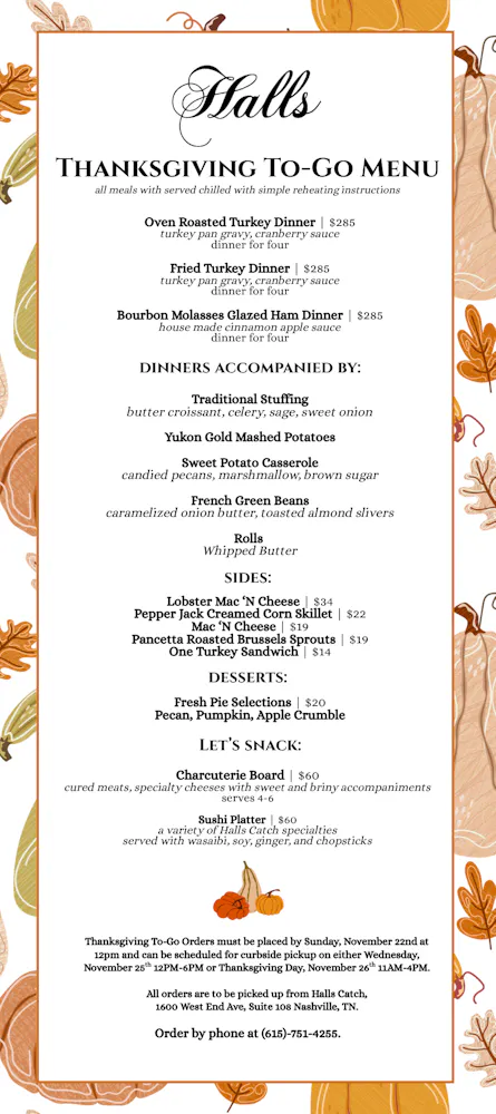 a menu of a restaurant