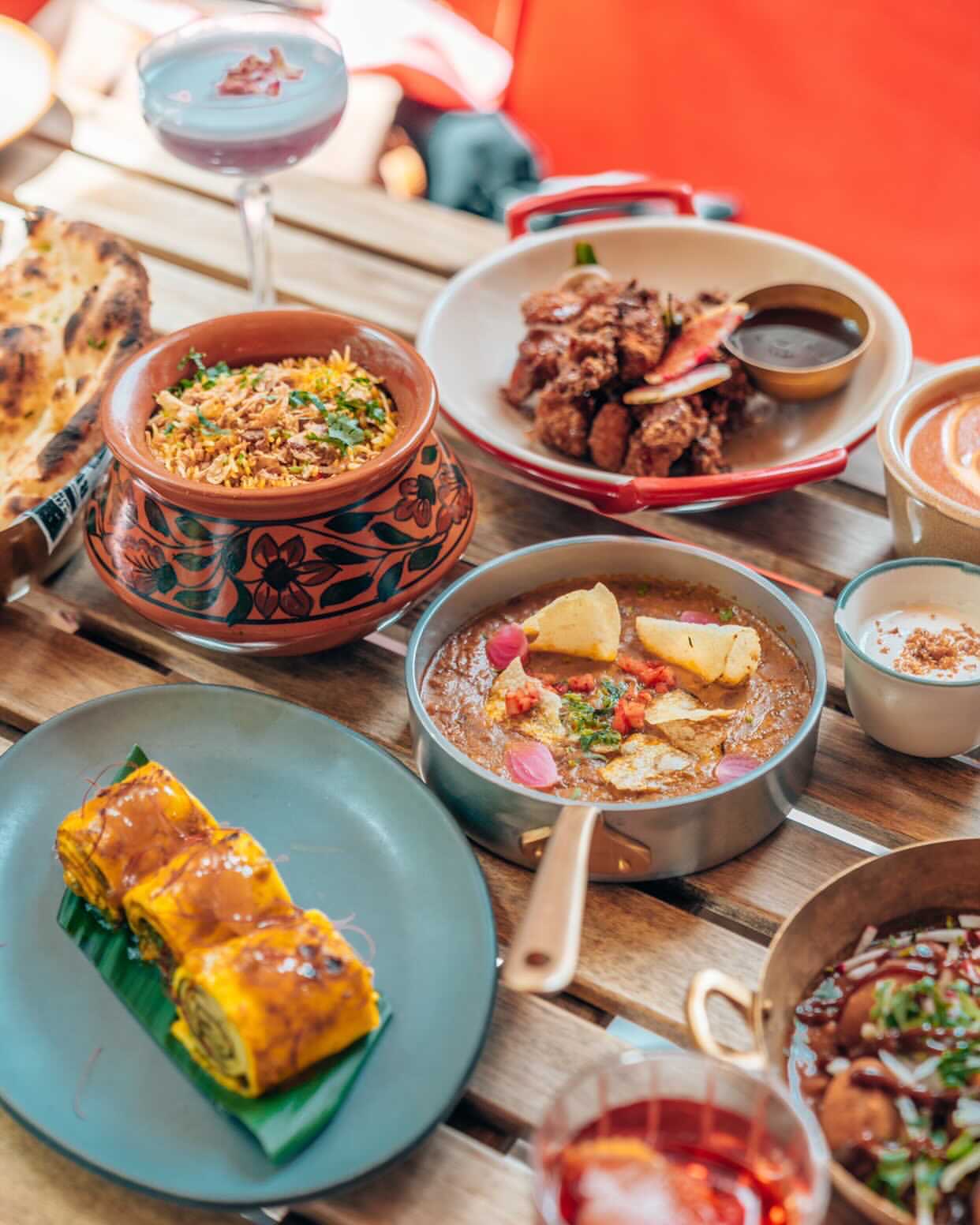 many different types of food on a table