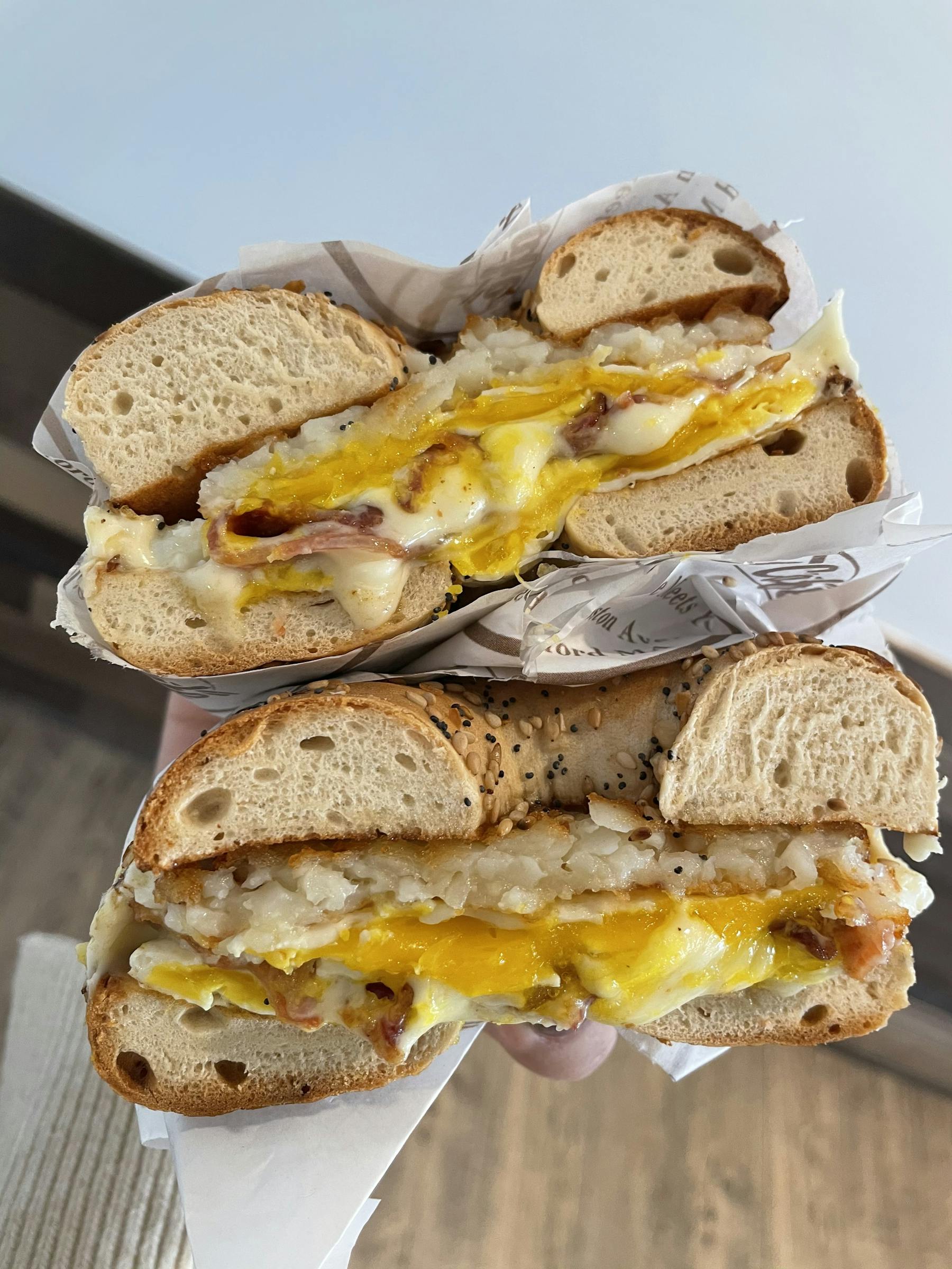 a sandwich cut in half
