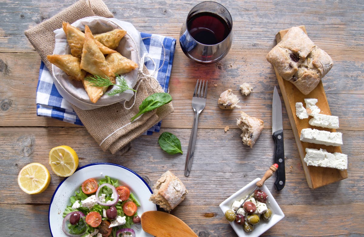 a plate of food on a picnic table