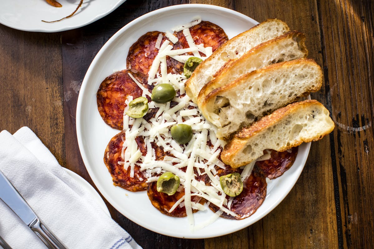 a plate of food on a table