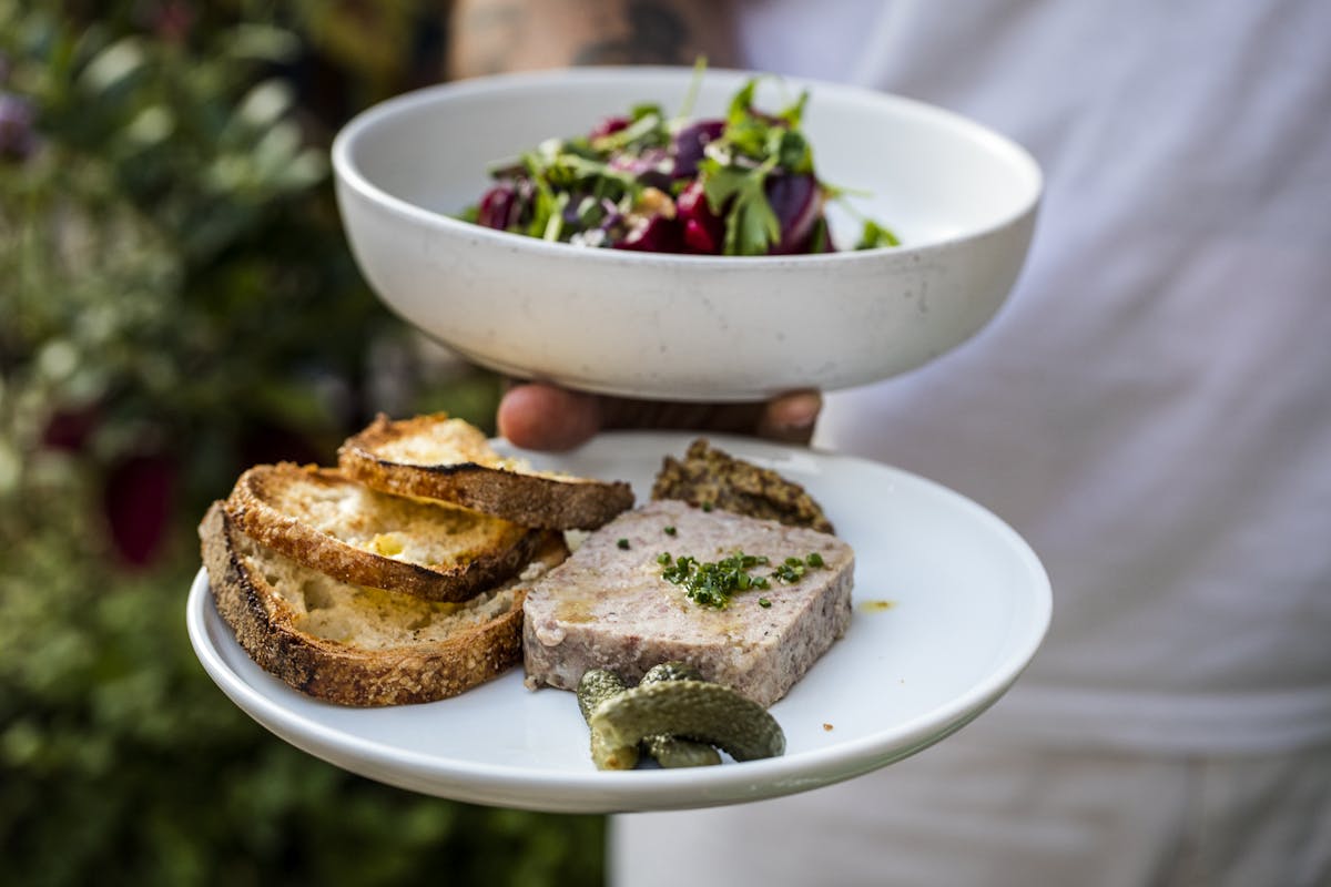 a plate of food on a table