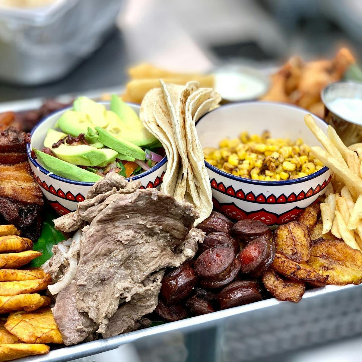 a tray of food