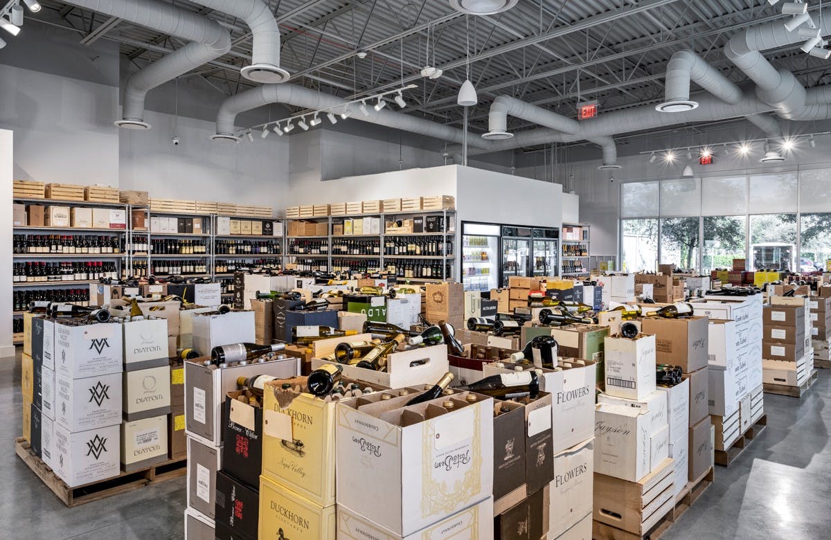 a store filled with lots of luggage