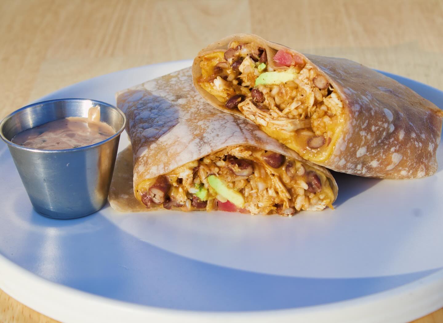 a burrito on a plate