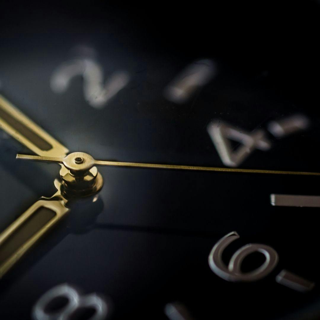 a close up of a clock