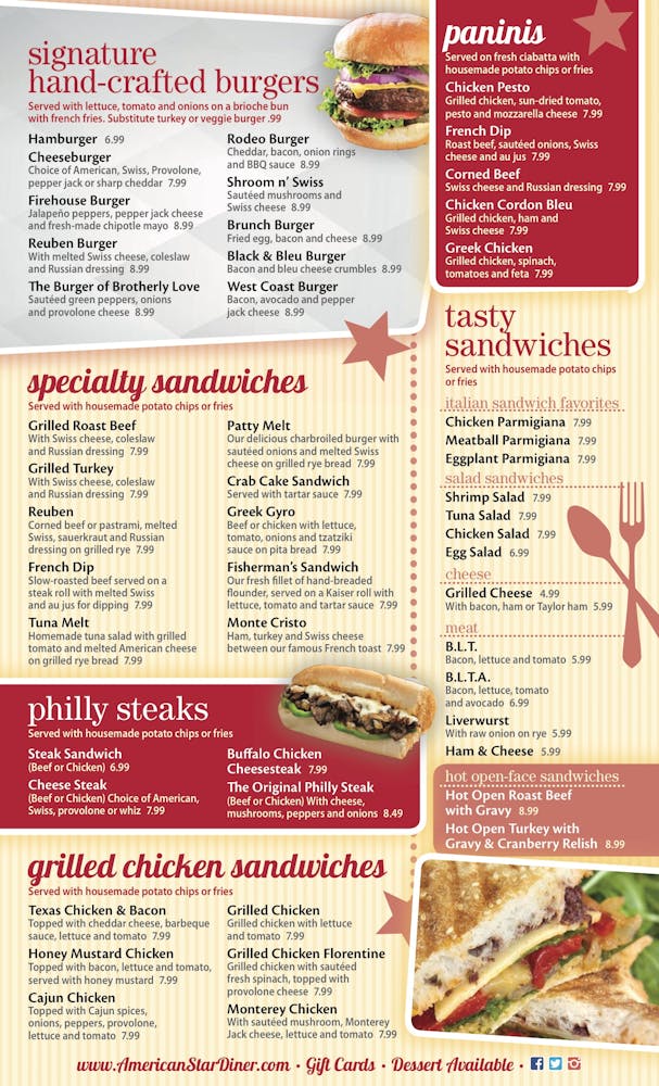 Take Out Menu | American Star Diner