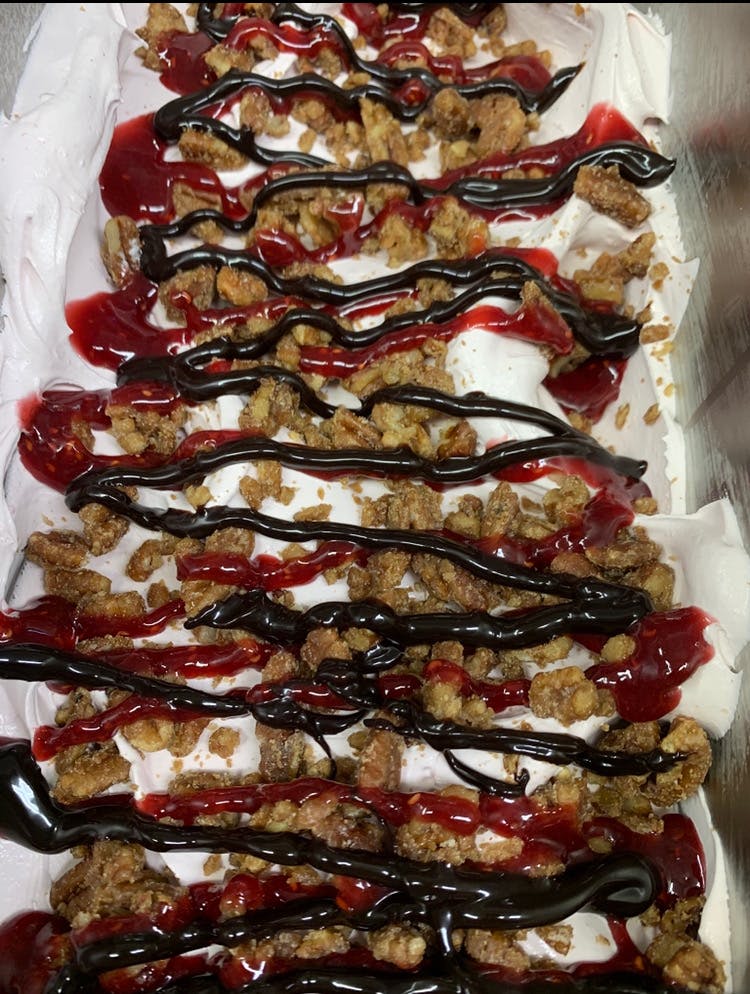 a close up of food