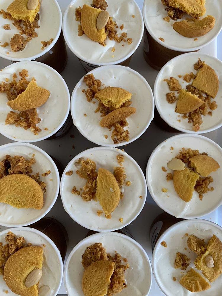 a bowl filled with different types of food on a table