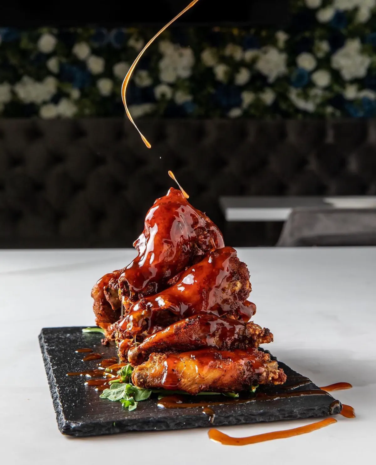 a plate of food with a fork