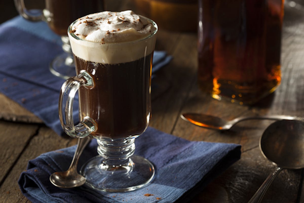 a glass of Irish Coffee