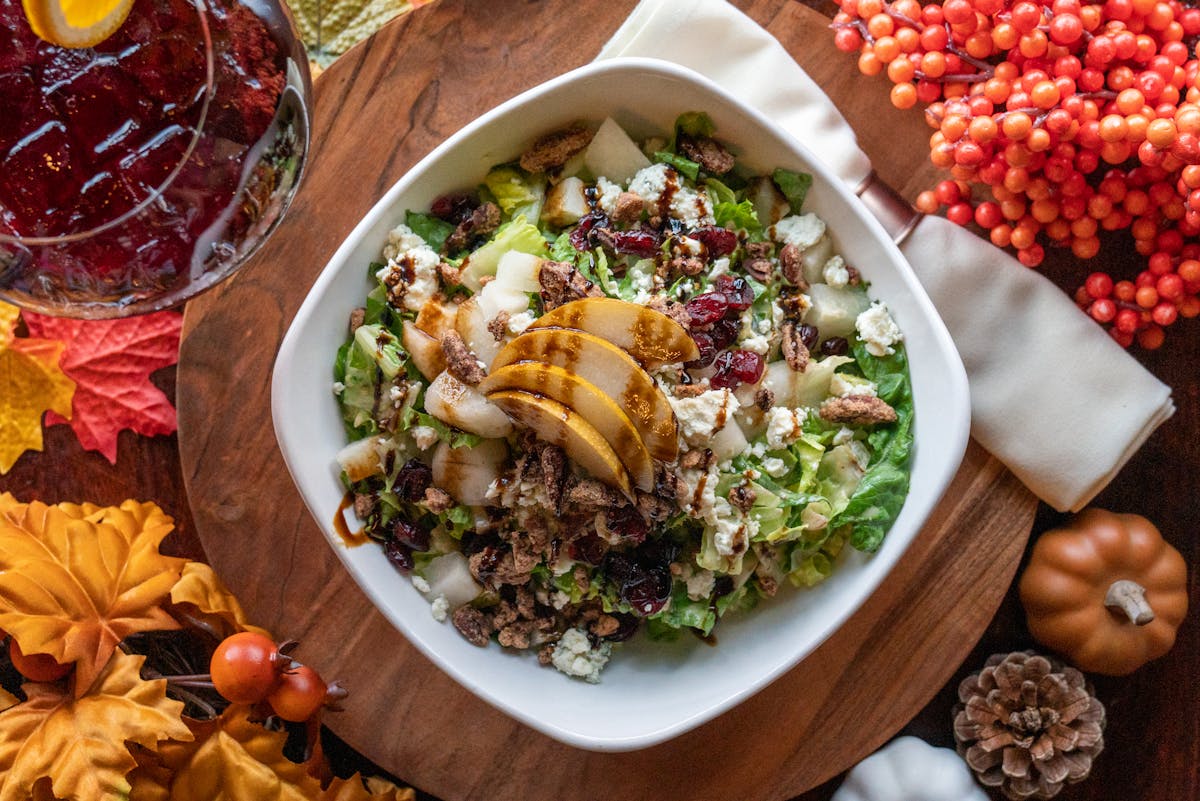 pear pecan blue cheese salad