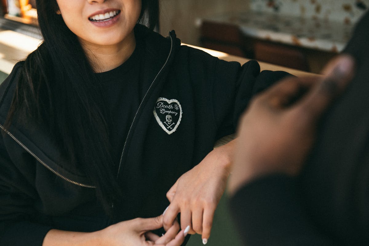 a black hoodie from death and co
