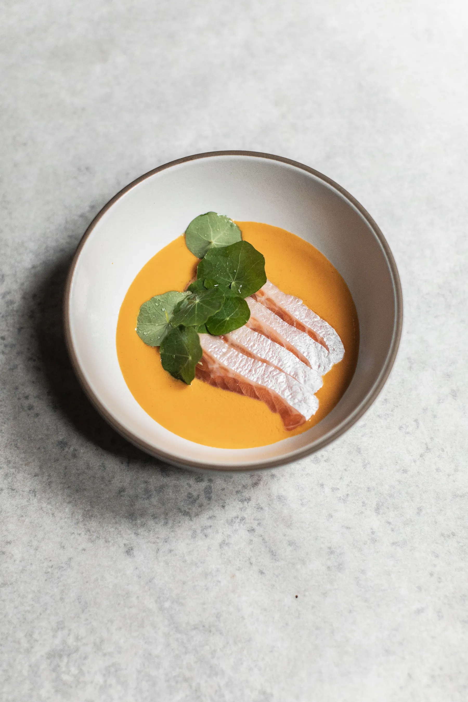 bowl with orange food