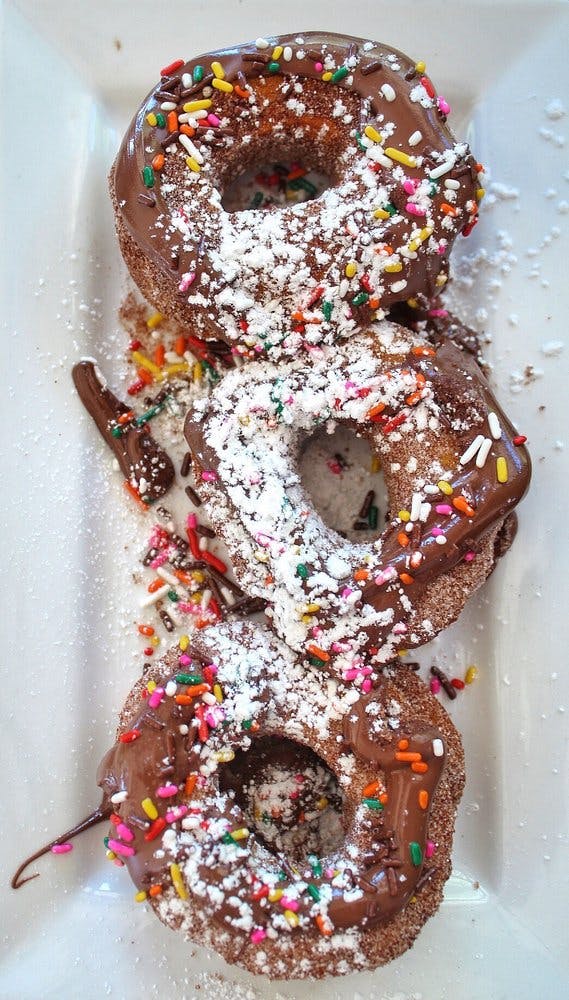 a cake made to look like a chocolate covered donut