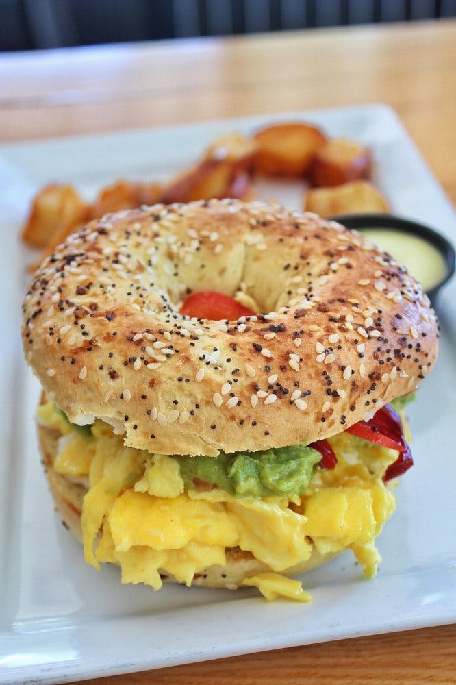 a close up of a doughnut on a plate