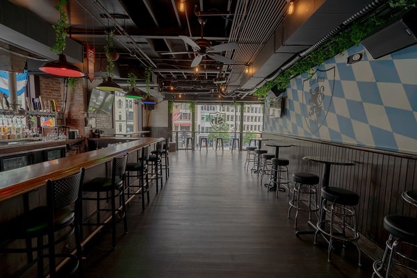 a room with tables and chairs