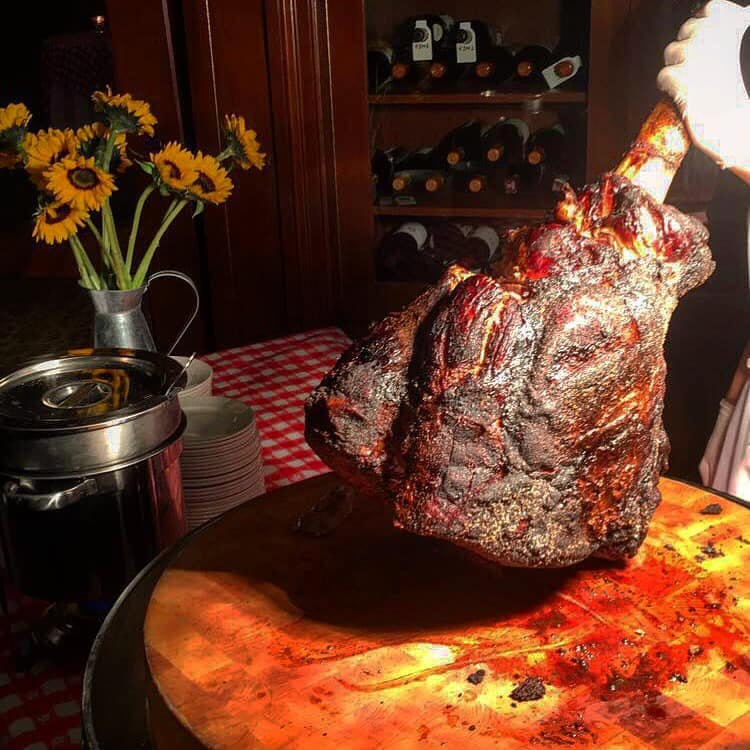 a pizza sitting on top of a table