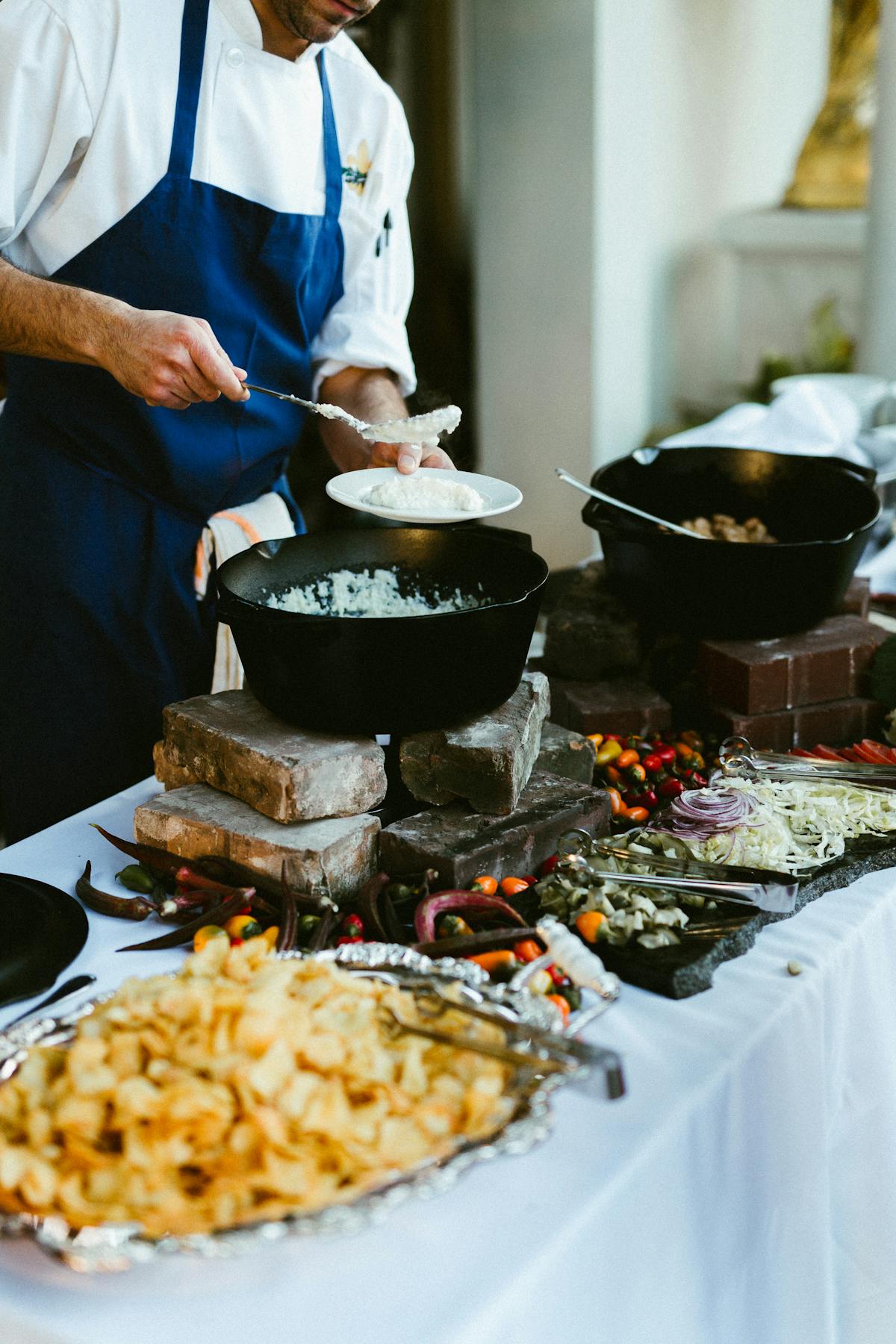 Man Serving Food