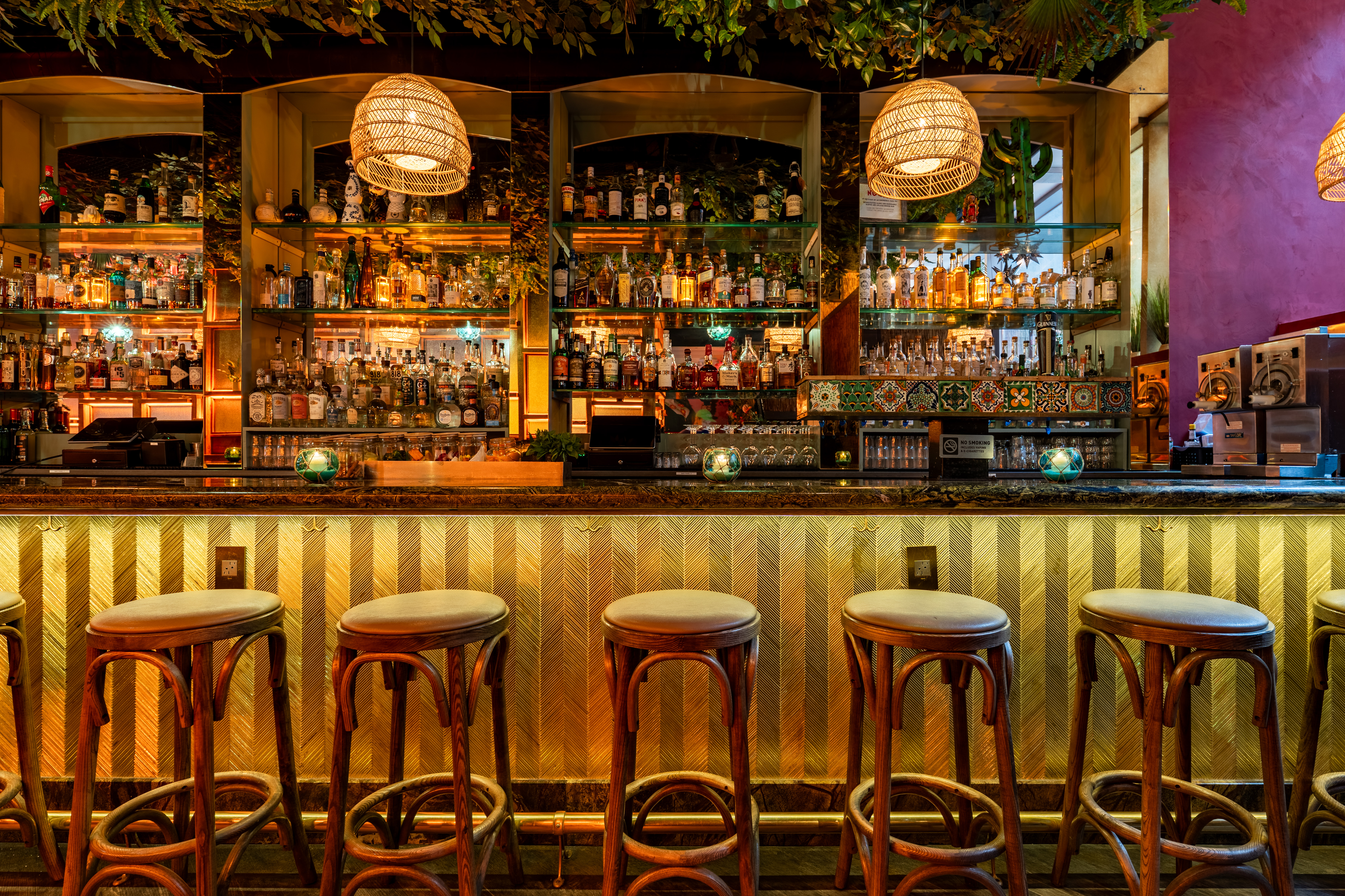 a chair sitting in front of a store
