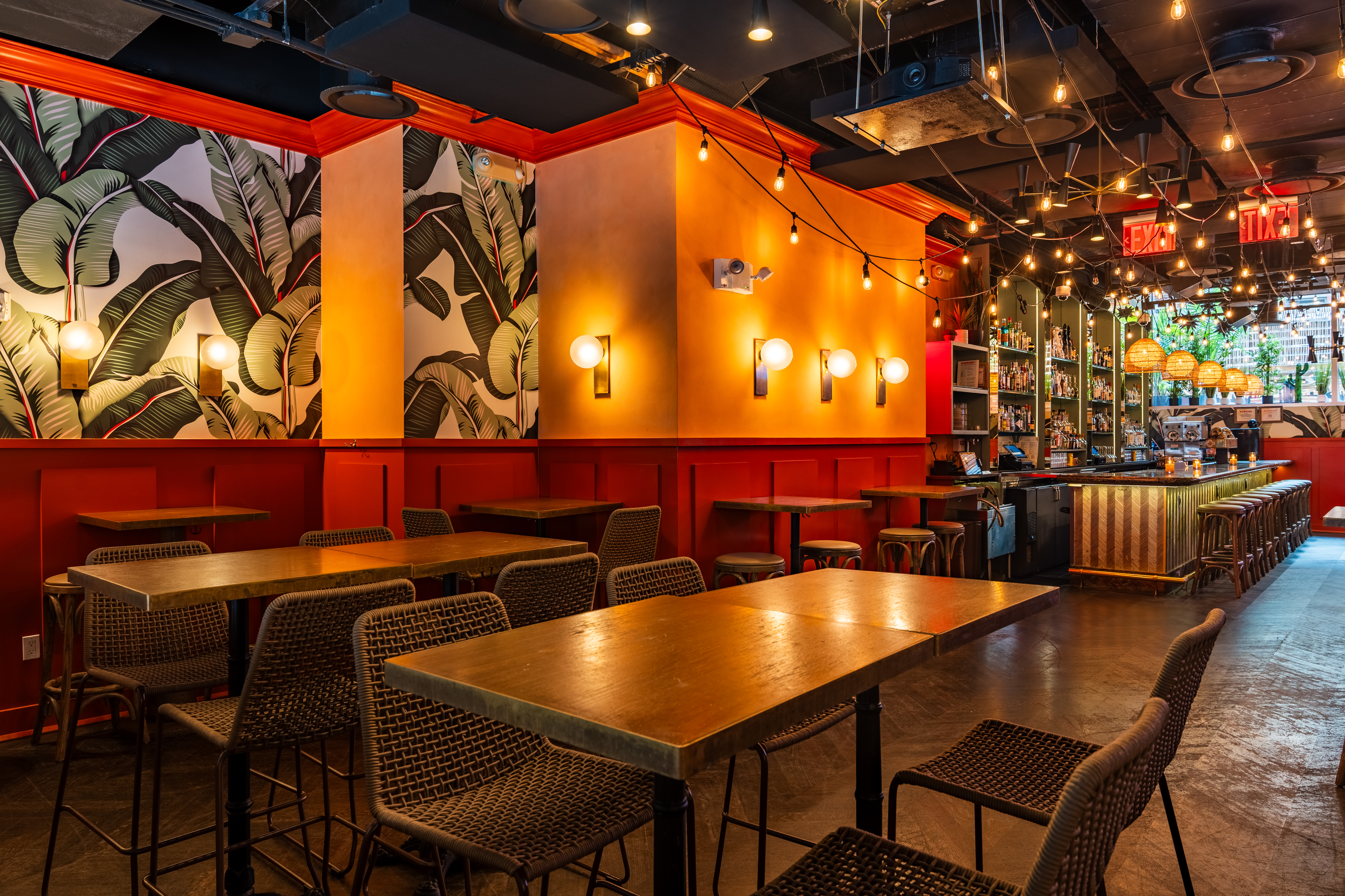 a dining table in a restaurant