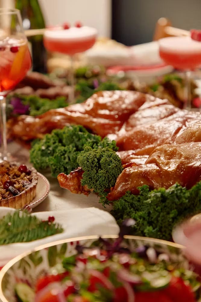Shared plates on a table