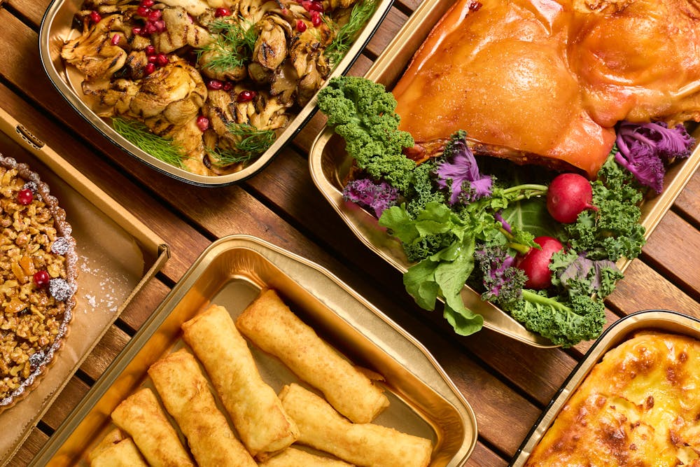 Corporate lunch meeting table