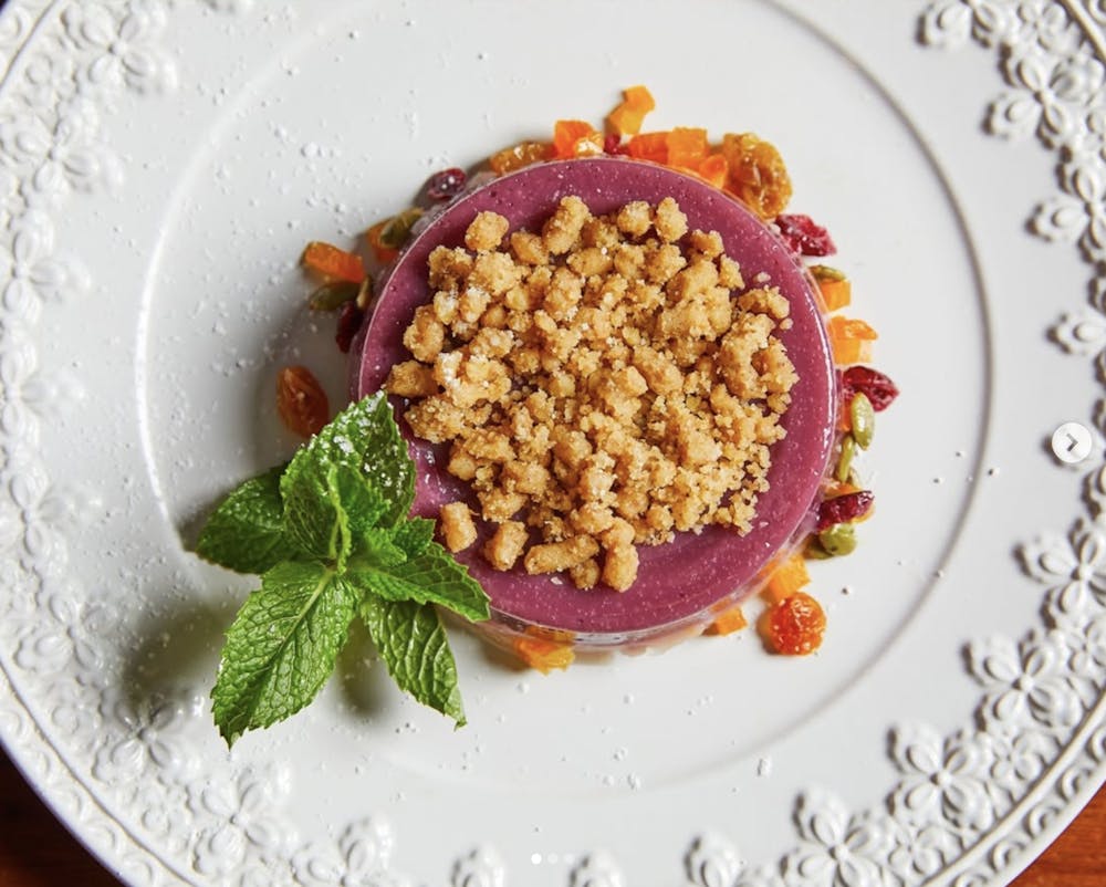 a plate of food on a table