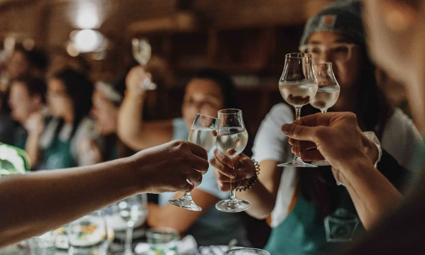 Team sharing food at the office