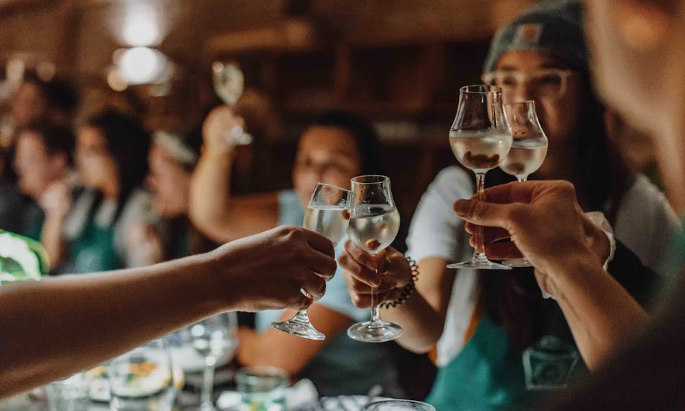 Team sharing food at the office