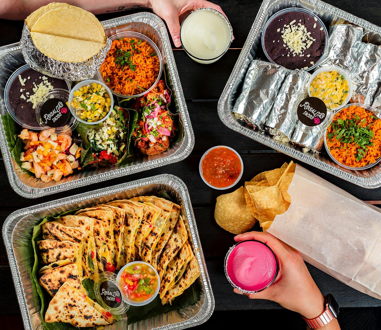 a bunch of food on a table