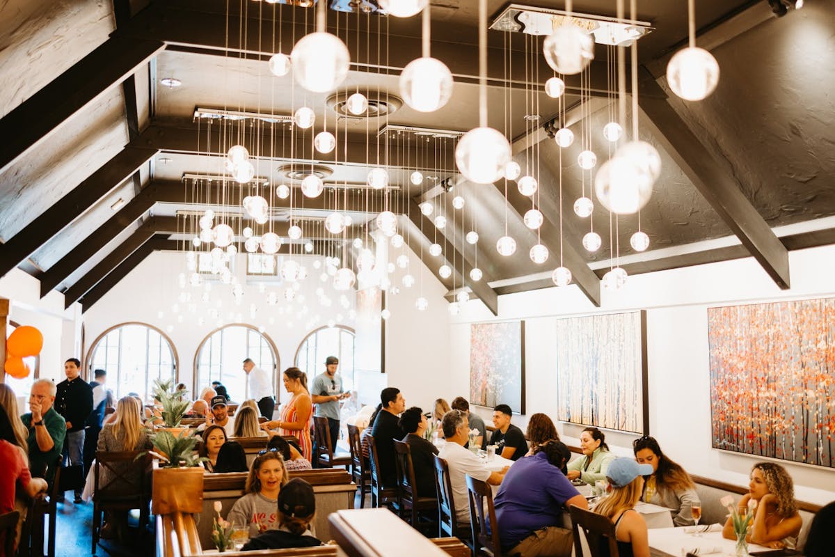 People eating at a restaurant