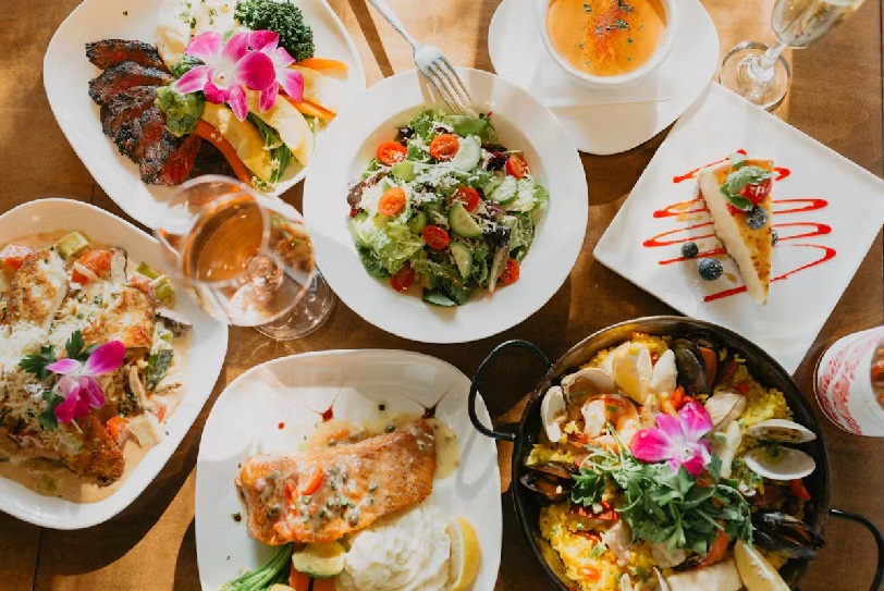 a plate of food on a table