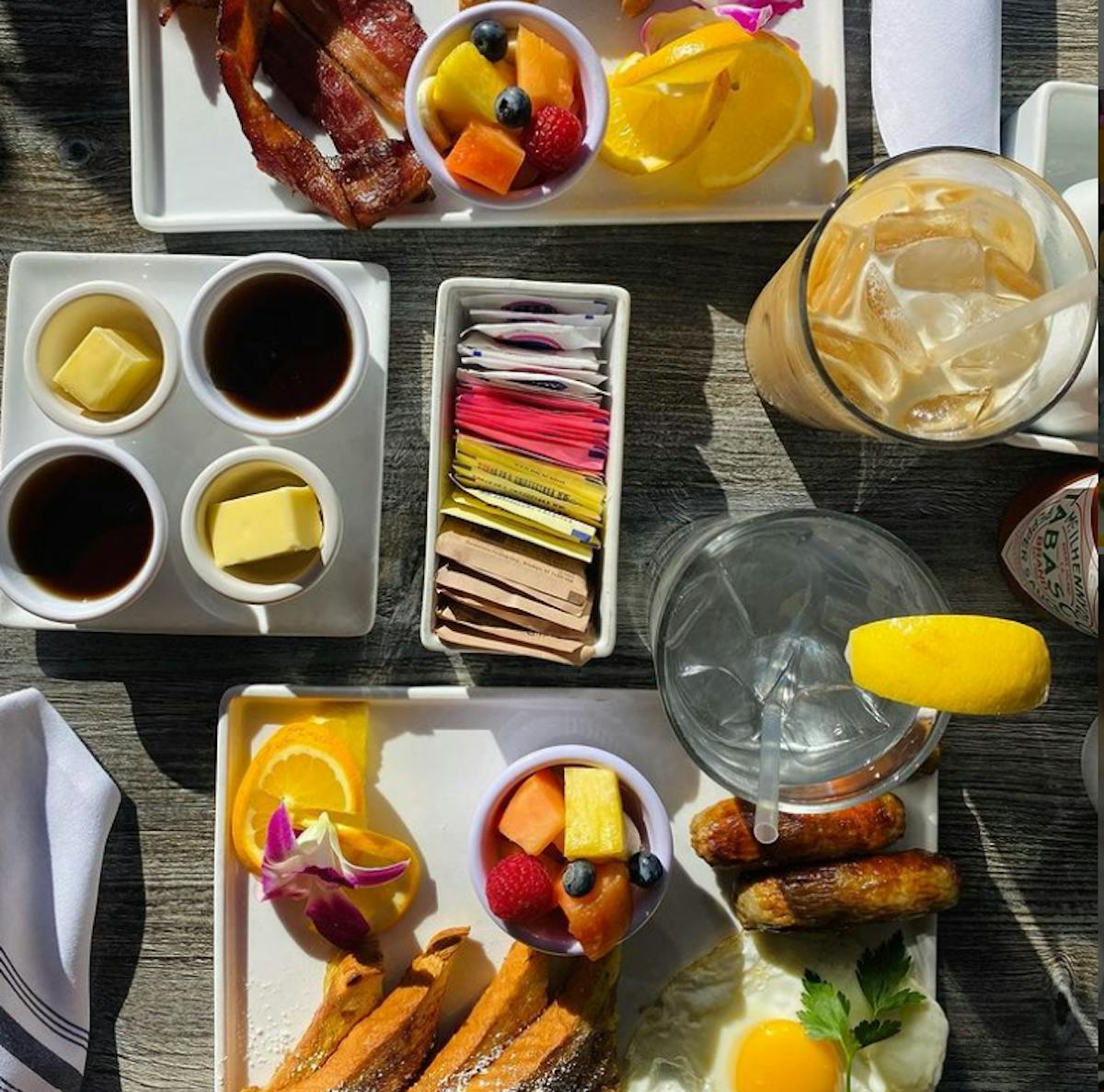 a bunch of food on a table
