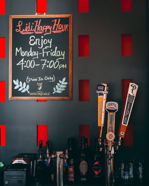 a black and red text