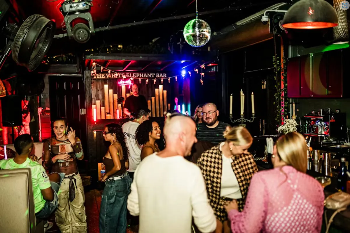 a group of people in a room